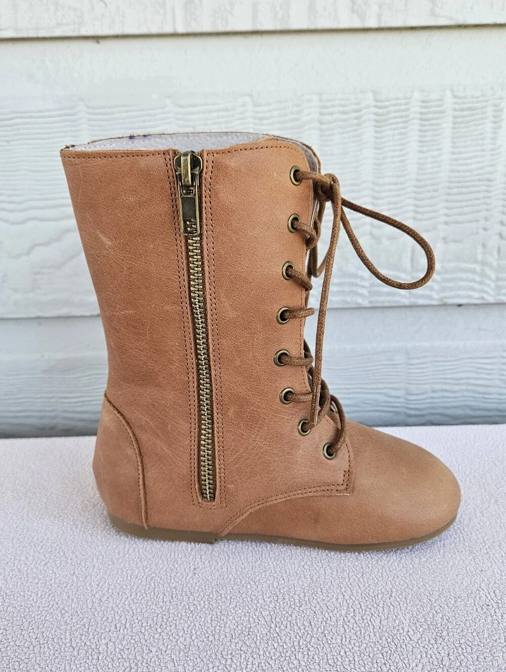 Spellbound Faux Leather Riding Boots Toddler SZ 11 Zipper Brown Round Toe
